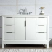 Daedalus Designs - Water Creation Elizabeth 48 in. Pure White Single Sink Bathroom Vanity | Carrara White Marble Countertop | Chrome Finish - Review