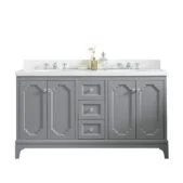 Daedalus Designs - Water Creation Queen 60 Inch Cashmere Grey Double Sink Bathroom Vanity | Quartz Carrara Countertop | Chrome Finish - Review