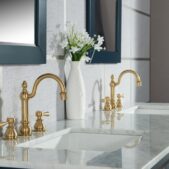 Daedalus Designs - Water Creation Elizabeth 72-Inch Monarch Blue Double Sink Bathroom Vanity | Carrara White Marble Countertop | Satin Gold Finish - Review
