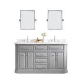 Daedalus Designs - Water Creation Palace 60 In. Double Sink Bathroom Vanity Set | Quartz Carrara Countertop | Chrome Finish - Review