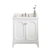 Daedalus Designs - Water Creation Queen 30 Inch Pure White Single Sink Bathroom Vanity | Quartz Carrara Countertop | Polished Nickel (PVD) Finish - Review