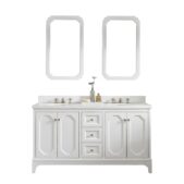 Daedalus Designs - Water Creation Queen 60 Inch Pure White Double Sink Bathroom Vanity | Quartz Carrara Countertop | Polished Nickel (PVD) Finish - Review