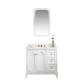 Daedalus Designs - Water Creation Queen 36 in. Pure White Single Sink Bathroom Vanity | Carrara Quartz Countertop | Polished Nickel (PVD) Finish - Review