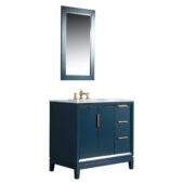 Daedalus Designs - Water Creation Elizabeth 36 in. Monarch Blue Single Sink Bathroom Vanity | Carrara White Marble Countertop | Satin Gold Finish - Review