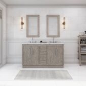 Daedalus Designs - Water Creation Hugo 60 Inch Grey Oak Double Sink Bathroom Vanity | Carrara White Marble Countertop | Chrome Finish - Review