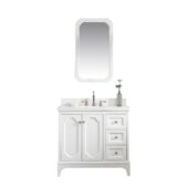 Daedalus Designs - Water Creation Queen 36 in. Pure White Single Sink Bathroom Vanity | Carrara Quartz Countertop | Polished Nickel (PVD) Finish - Review