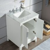 Daedalus Designs - Water Creation Elizabeth 30 in. Pure White Single Sink Bathroom Vanity | Carrara White Marble Countertop | Chrome Finish - Review