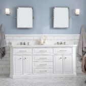 Daedalus Designs - Water Creation Palace 72 In. Double Sink Bathroom Vanity Set | Quartz Carrara Countertop | Polished Nickel (PVD) Finish - Review