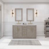 Daedalus Designs - Water Creation Hugo 60 Inch Grey Oak Double Sink Bathroom Vanity | Carrara White Marble Countertop | Satin Gold Finish - Review