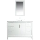 Daedalus Designs - Water Creation Elizabeth 48 in. Pure White Single Sink Bathroom Vanity | Carrara White Marble Countertop | Chrome Finish - Review