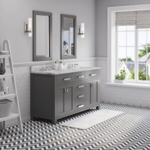 Daedalus Designs - Water Creation Madison 60 Inch Double Sink Bathroom Vanity | Carrara White Marble Countertop | Chrome Finish - Review