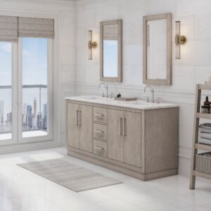 Daedalus Designs - Water Creation Hugo 72 Inch Grey Oak Double Sink Bathroom Vanity | Carrara White Marble Countertop | Chrome Finish - Review