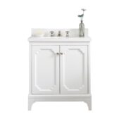 Daedalus Designs - Water Creation Queen 30 Inch Pure White Single Sink Bathroom Vanity | Quartz Carrara Countertop | Polished Nickel (PVD) Finish - Review