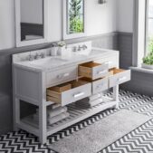 Daedalus Designs - Water Creation Madalyn 60 Inch Double Sink Bathroom Vanity | Carrara White Marble Countertop | Chrome Finish - Review