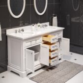 Daedalus Designs - Water Creation Derby 60 Inch Double Sink Bathroom Vanity | Carrara White Marble Countertop | Chrome Finish - Review
