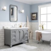 Daedalus Designs - Water Creation Queen 48 in. Cashmere Grey Single Sink Bathroom Vanity | Carrara Quartz Countertop | Chrome Finish - Review