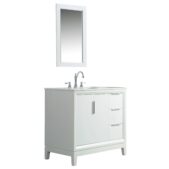 Daedalus Designs - Water Creation Elizabeth 36 in. Pure White Single Sink Bathroom Vanity | Carrara White Marble Countertop | Chrome Finish - Review