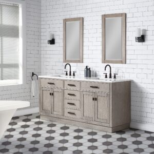 Daedalus Designs - Water Creation Chestnut 72 Inch Grey Oak Double Sink Bathroom Vanity | Carrara White Marble Countertop | Oil-Rubbed Bronze Finish - Review