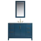 Daedalus Designs - Water Creation Elizabeth 48 in. Monarch Blue Single Sink Bathroom Vanity | Carrara White Marble Countertop | Satin Gold Finish - Review
