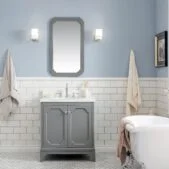 Daedalus Designs - Water Creation Queen 30 Inch Cashmere Grey Single Sink Bathroom Vanity | Quartz Carrara Countertop | Chrome Finish - Review