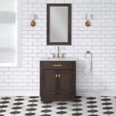 Daedalus Designs - Water Creation Chestnut 30 in. Brown Oak Single Sink Bathroom Vanity | Carrara White Marble Countertop | Satin Gold Finish - Review