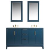 Daedalus Designs - Water Creation Elizabeth 60 Inch Monarch Blue Double Sink Bathroom Vanity | Carrara White Marble Countertop | Satin Gold Finish - Review