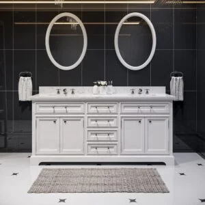 Daedalus Designs - Water Creation Derby 72 Inch Double Sink Bathroom Vanity | Carrara White Marble Countertop | Chrome Finish - Review
