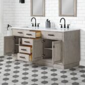 Daedalus Designs - Water Creation Chestnut 72 Inch Grey Oak Double Sink Bathroom Vanity | Carrara White Marble Countertop | Oil-Rubbed Bronze Finish - Review