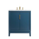 Daedalus Designs - Water Creation Elizabeth 30 in. Monarch Blue Single Sink Bathroom Vanity | Carrara White Marble Countertop | Satin Gold Finish - Review