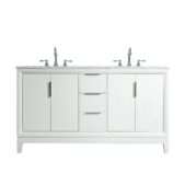 Daedalus Designs - Water Creation Elizabeth 60 Inch Pure White Double Sink Bathroom Vanity | Carrara White Marble Countertop | Chrome Finish - Review