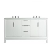 Daedalus Designs - Water Creation Elizabeth 60 Inch Pure White Double Sink Bathroom Vanity | Carrara White Marble Countertop | Chrome Finish - Review