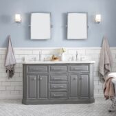 Daedalus Designs - Water Creation Palace 60 In. Double Sink Bathroom Vanity Set | Quartz Carrara Countertop | Chrome Finish - Review