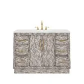 Daedalus Designs - Water Creation Hugo 48 in. Grey Oak Single Sink Bathroom Vanity | Carrara White Marble Countertop | Satin Gold Finish - Review