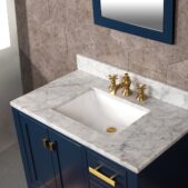 Daedalus Designs - Water Creation Madison 36 in. Monarch Blue Single Sink Bathroom Vanity | Carrara White Marble Countertop | Satin Gold Finish - Review