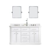 Daedalus Designs - Water Creation Palace 60 In. Double Sink Bathroom Vanity Set | Quartz Carrara Countertop | Polished Nickel (PVD) Finish - Review
