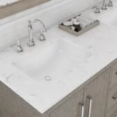 Daedalus Designs - Water Creation Hugo 60 Inch Grey Oak Double Sink Bathroom Vanity | Carrara White Marble Countertop | Chrome Finish - Review