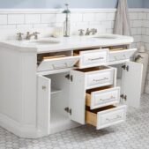 Daedalus Designs - Water Creation Palace 60 In. Double Sink Bathroom Vanity Set | Quartz Carrara Countertop | Polished Nickel (PVD) Finish - Review