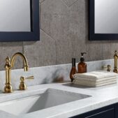 Daedalus Designs - Water Creation Madison 72 Inch Monarch Blue Double Sink Bathroom Vanity | Carrara White Marble Countertop | Satin Gold Finish - Review