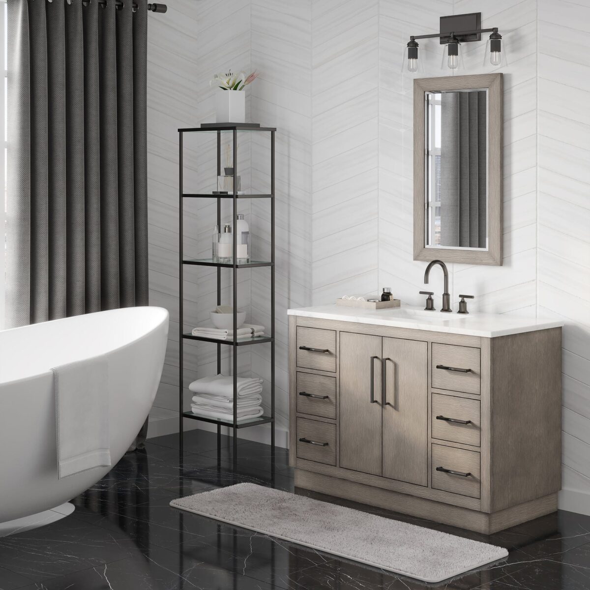 Daedalus Designs - Water Creation Hugo 48 in. Grey Oak Single Sink Bathroom Vanity | Carrara White Marble Countertop | Oil-Rubbed Bronze Finish - Review