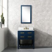 Daedalus Designs - Water Creation Madalyn 30 Inch Monarch Blue Single Sink Bathroom Vanity | Carrara White Marble Countertop | Satin Gold Finish - Review