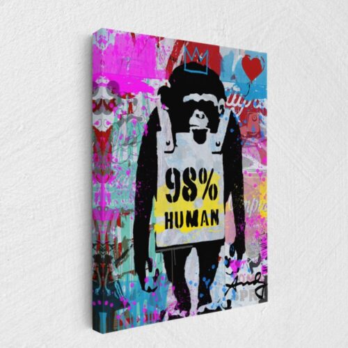 Daedalus Designs - Banksy 98% Human Graffiti Framed Canvas Wall Art - Review