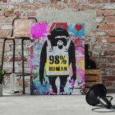 Daedalus Designs - Banksy 98% Human Graffiti Framed Canvas Wall Art - Review
