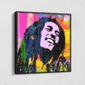 Bob-Marley-Reggae-Graffiti-Framed-Canvas-Wall-Art