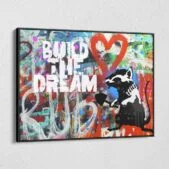 Build-The-Dream-Graffiti-Framed-Canvas-Wall-Art