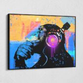 Chimp-The-Thinker-Graffiti-Framed-Canvas-Wall-Art