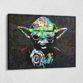DJ-Yoda-Star-Wars-Graffiti-Framed-Canvas-Wall-Art
