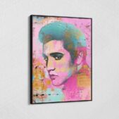 Elvis-Presley-Portrait-Graffiti-Framed-Canvas-Wall-Art