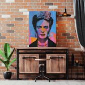 Daedalus Designs - Frida Kahlo Portrait Bright Colors Framed Canvas Wall Art - Review