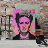Daedalus Designs - Frida Kahlo Portrait Circles Graffiti Framed Canvas Wall Art - Review