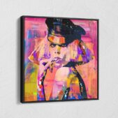 Lady-Gaga-Poker-Face-Graffiti-Framed-Canvas-Wall-Art